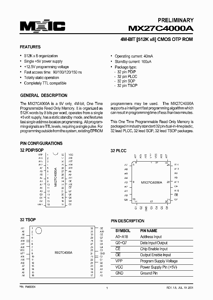 MX27C4000A_106137.PDF Datasheet