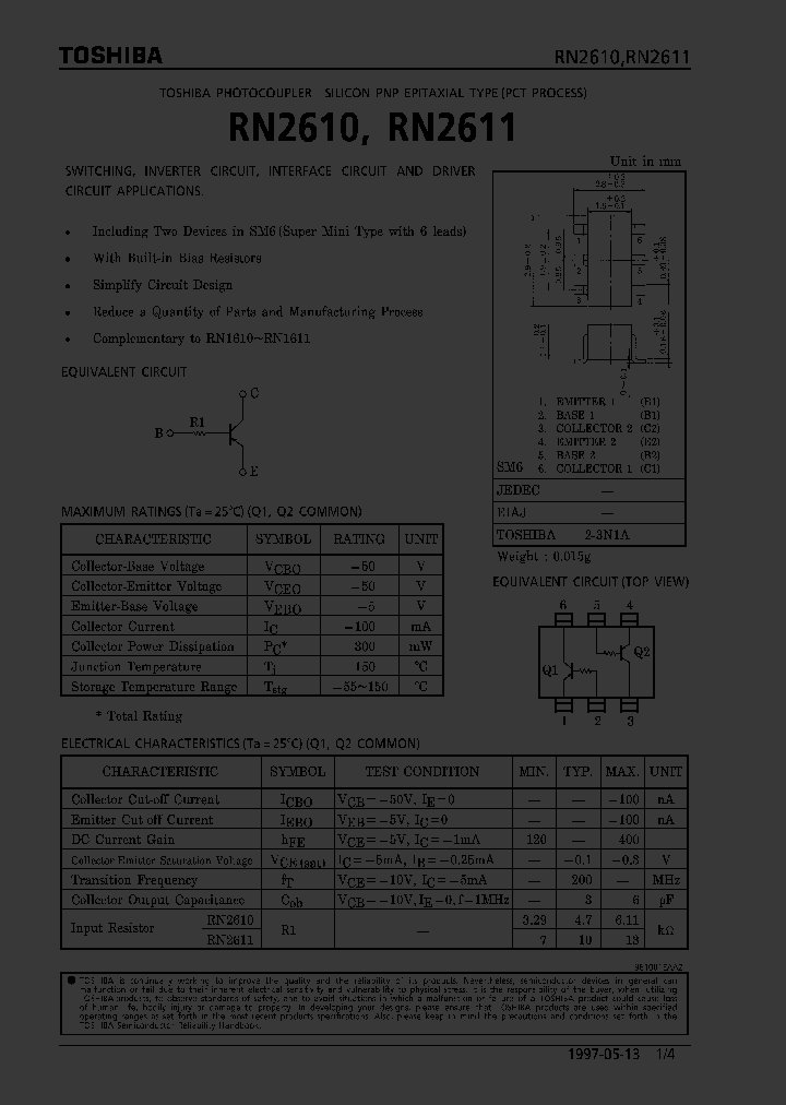 RN2610_314834.PDF Datasheet Download --- IC-ON-LINE