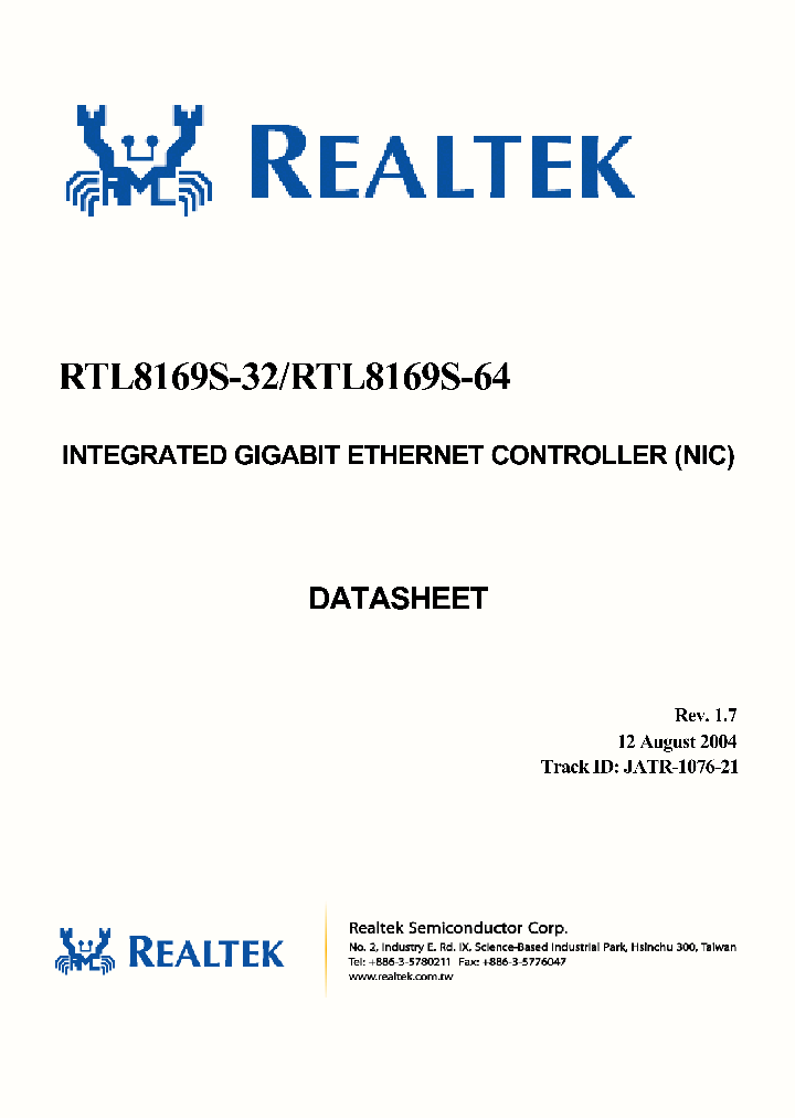 RTL8169S-32_406911.PDF Datasheet