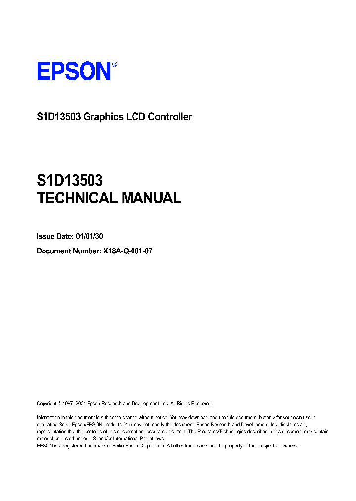 S1D13503_413422.PDF Datasheet Download --- IC-ON-LINE