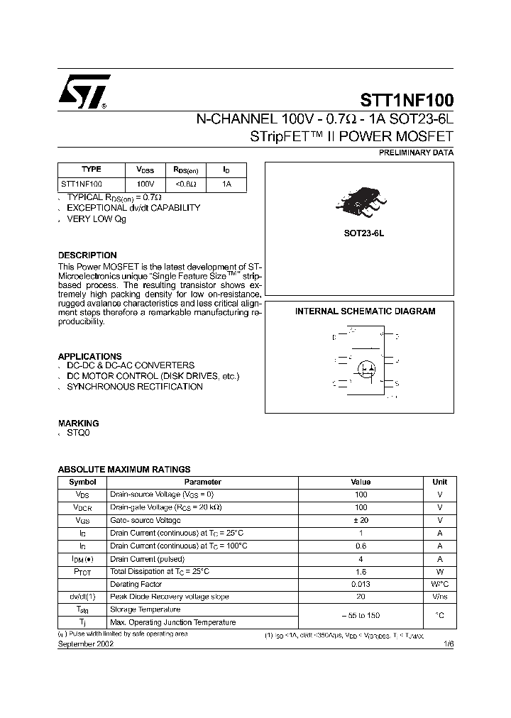 STT1NF100_423609.PDF Datasheet