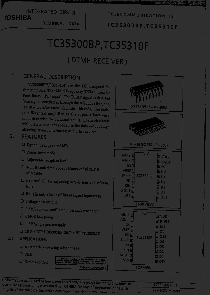 TC35300BP_402778.PDF Datasheet Download --- IC-ON-LINE