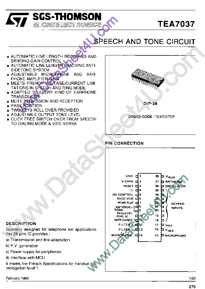 TEA7037_412330.PDF Datasheet