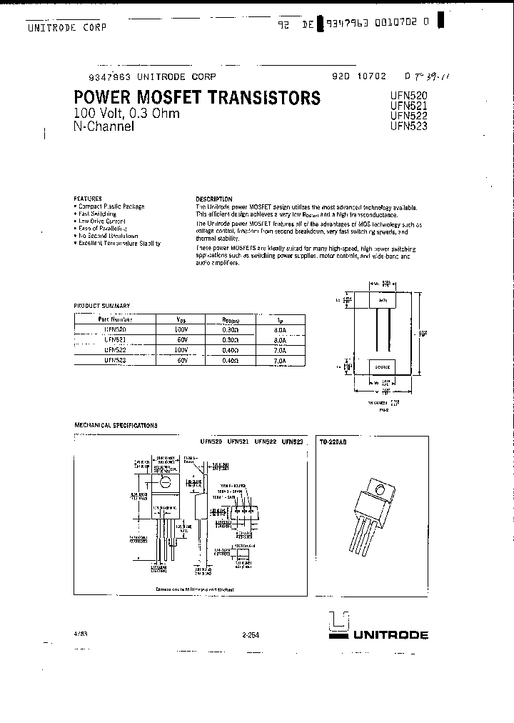 UFN521_415865.PDF Datasheet