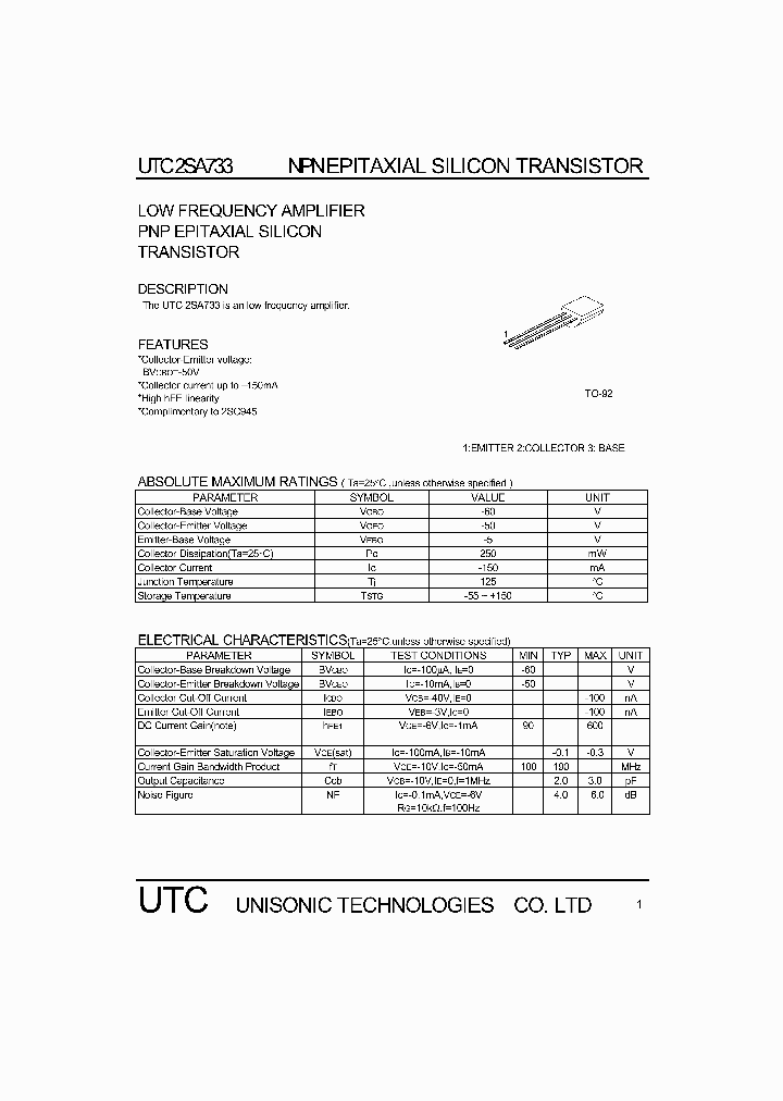 UTC2SA733_412486.PDF Datasheet