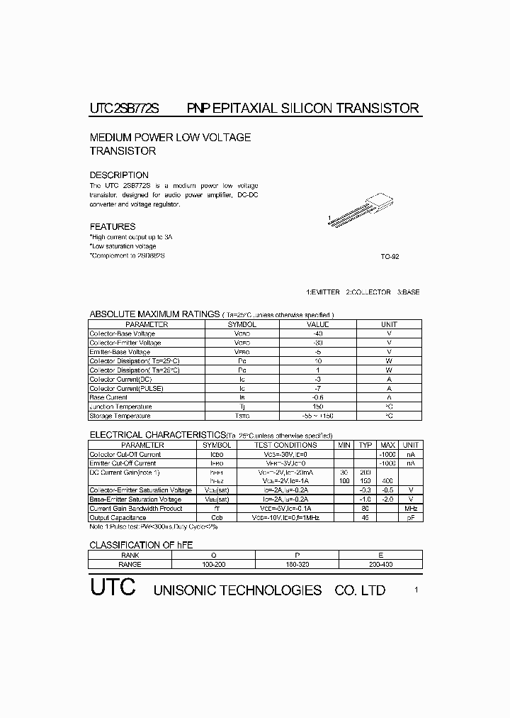 UTC2SB772S_412488.PDF Datasheet