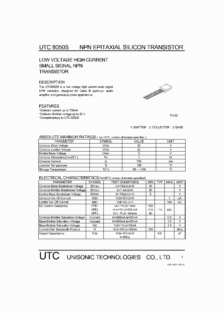 UTC8050S_422521.PDF Datasheet