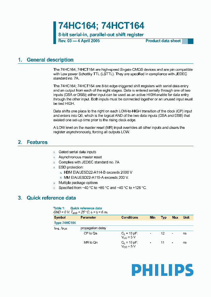 74HCT164D_464236.PDF Datasheet