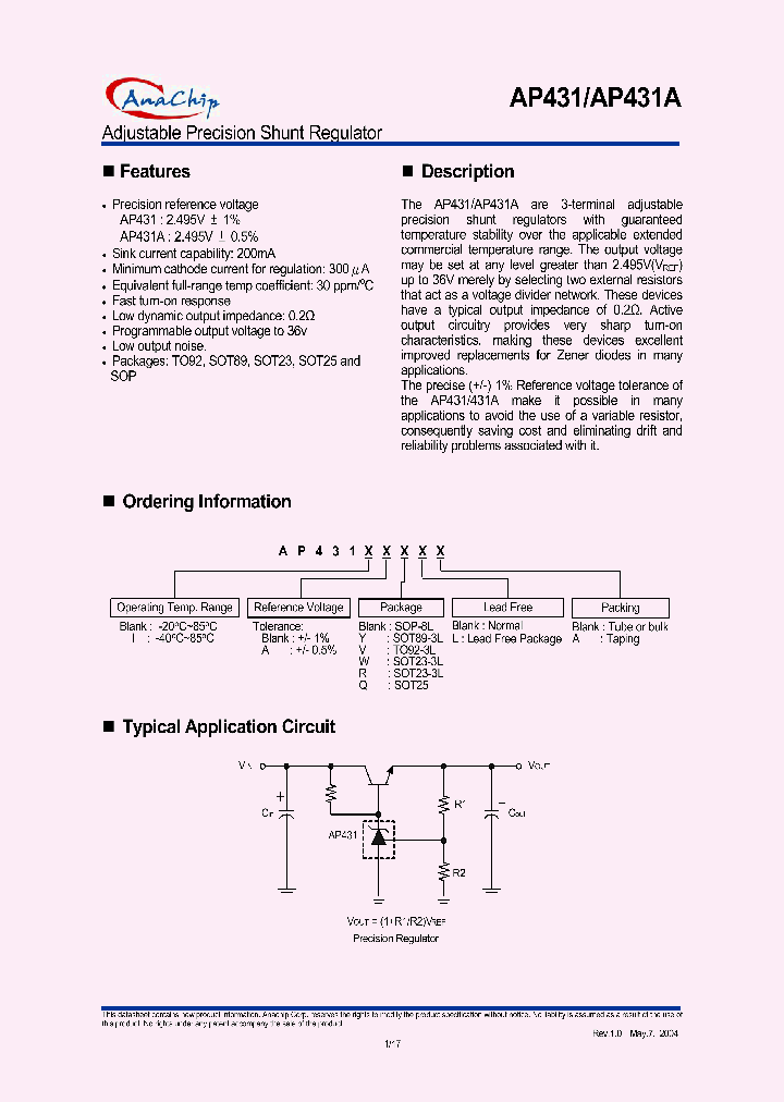 AP431_197202.PDF Datasheet Download --- IC-ON-LINE