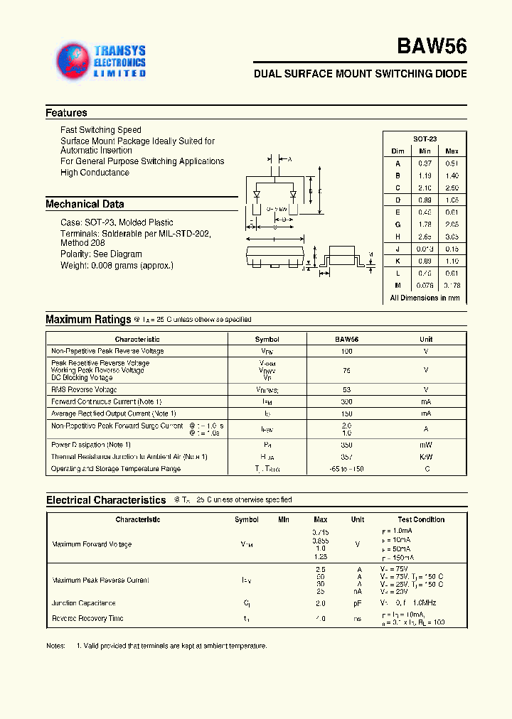 BAW56_455162.PDF Datasheet