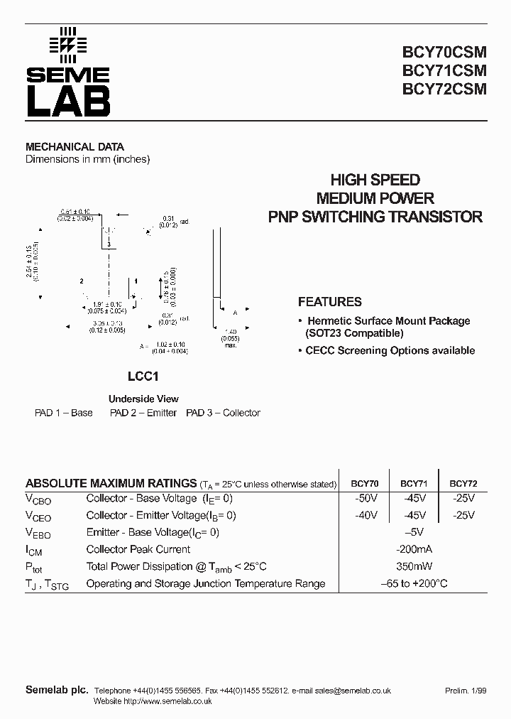 BCY72CSM_440538.PDF Datasheet