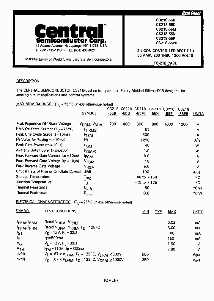 CS218-55P_462411.PDF Datasheet Download --- IC-ON-LINE