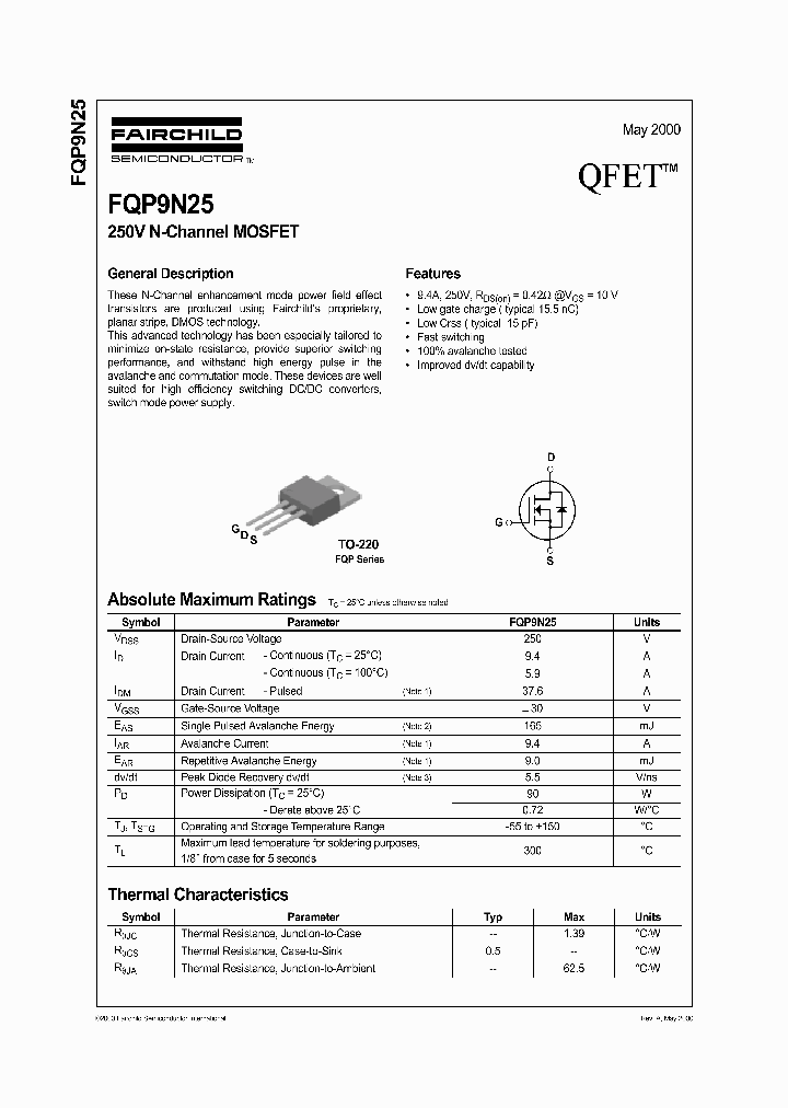 FQP9N25_472699.PDF Datasheet