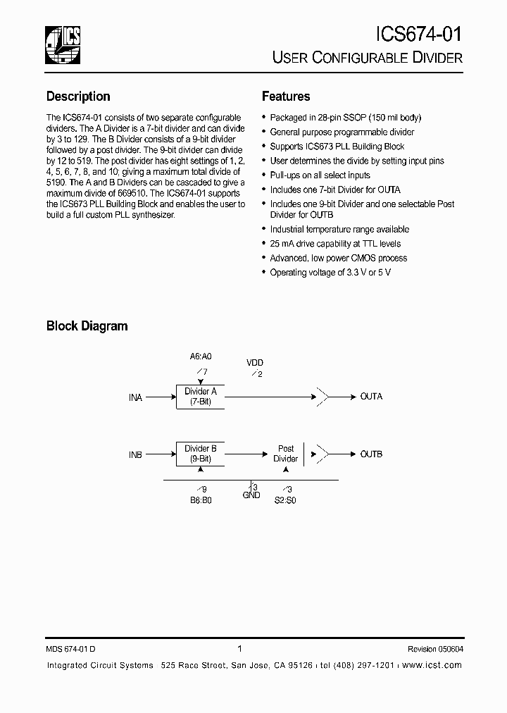 ICS674-01_435537.PDF Datasheet