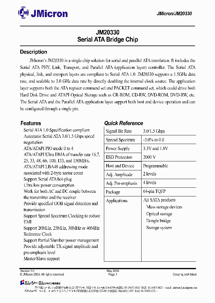 JM20330_437875.PDF Datasheet Download --- IC-ON-LINE