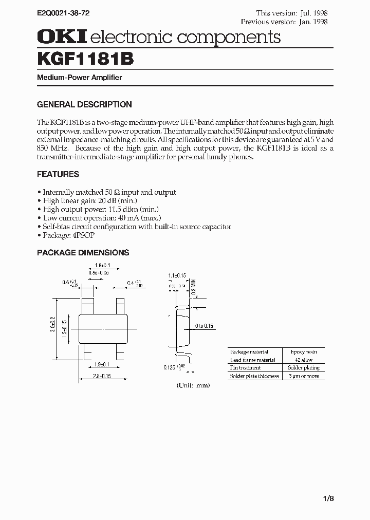 KGF1181B_450250.PDF Datasheet