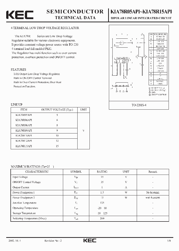 KIA78R12API_300638.PDF Datasheet Download --- IC-ON-LINE