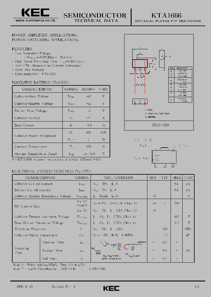 KTA1666_452822.PDF Datasheet Download --- IC-ON-LINE