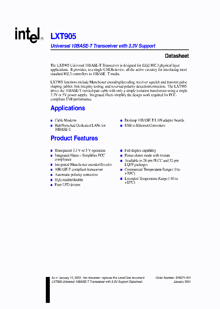 LXT905LC_462181.PDF Datasheet