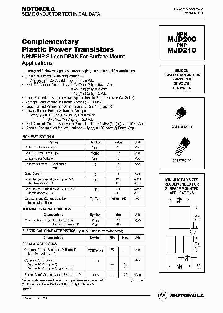 MJD200_483802.PDF Datasheet Download --- IC-ON-LINE