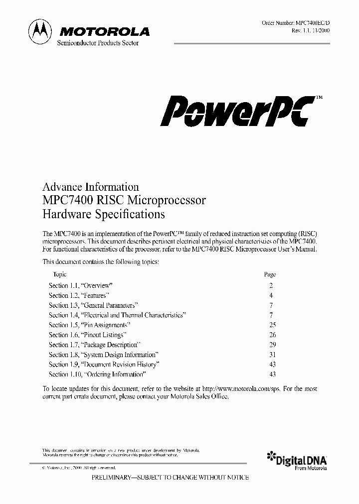 MPC7400ED_458362.PDF Datasheet