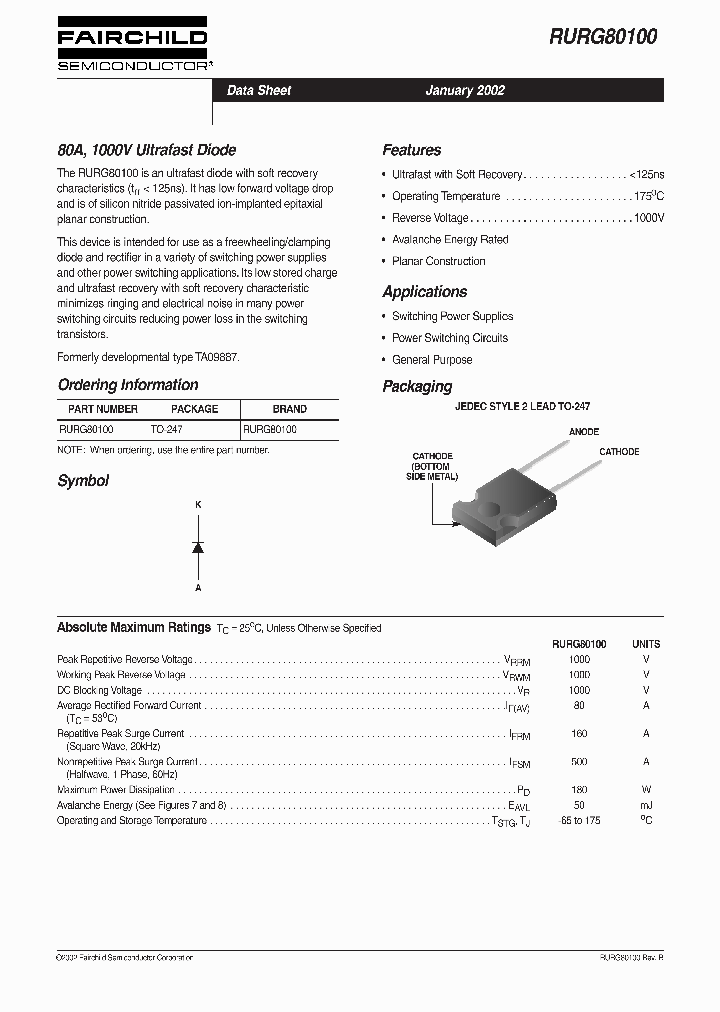 RURG80100_435582.PDF Datasheet