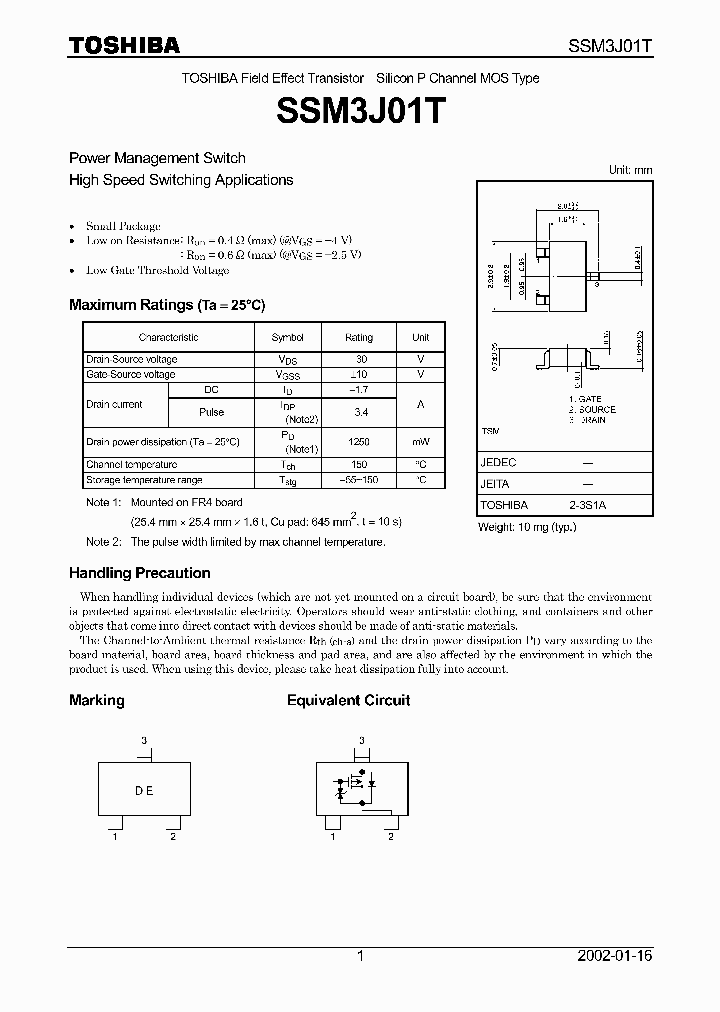 SSM3J01T_445812.PDF Datasheet