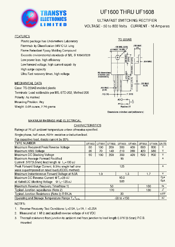 UF1600_60356.PDF Datasheet