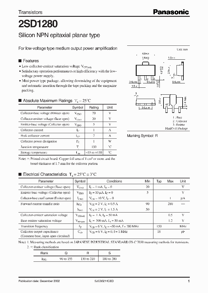 2SD1280_549276.PDF Datasheet Download