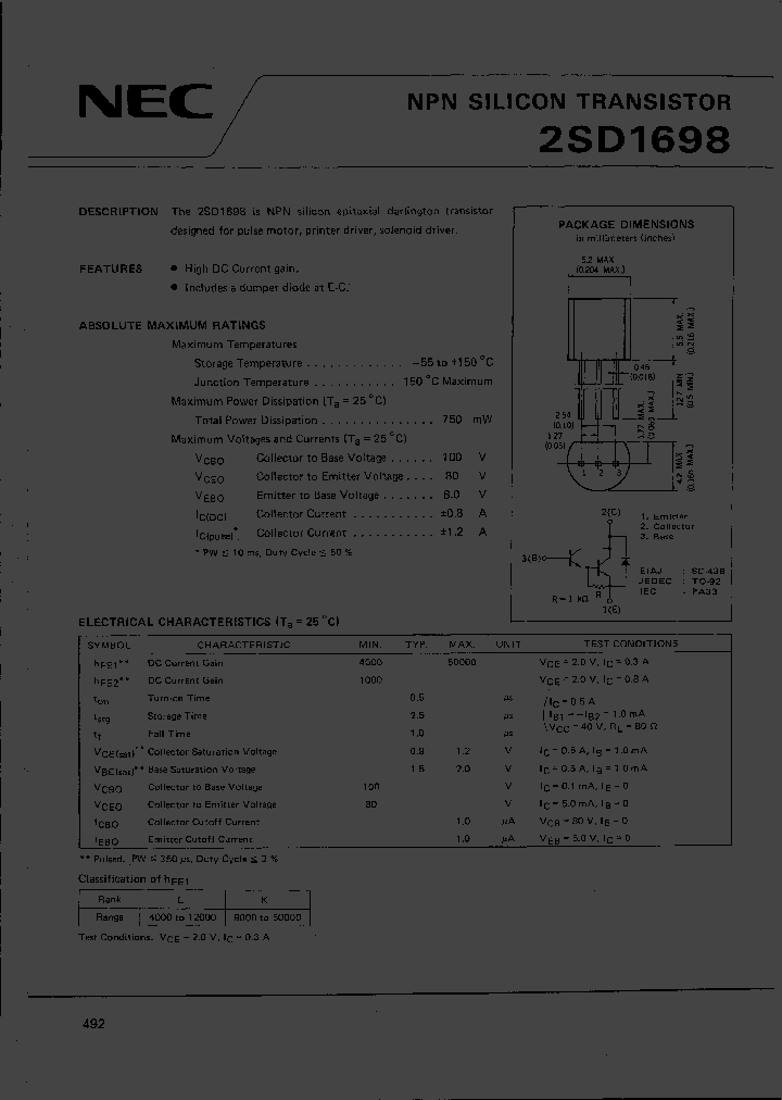 2SD1698_500233.PDF Datasheet