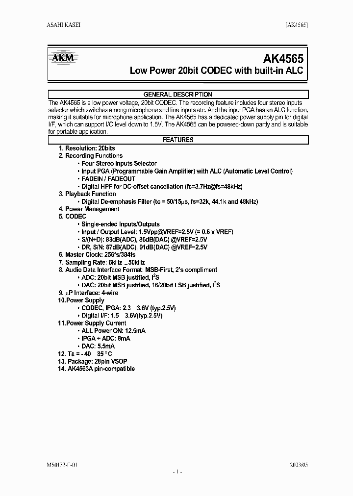 AK4565VF_526210.PDF Datasheet