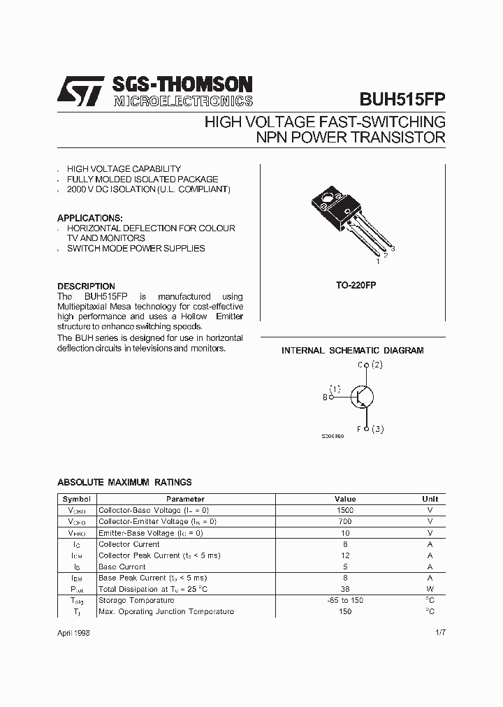 BUH515FP_504219.PDF Datasheet