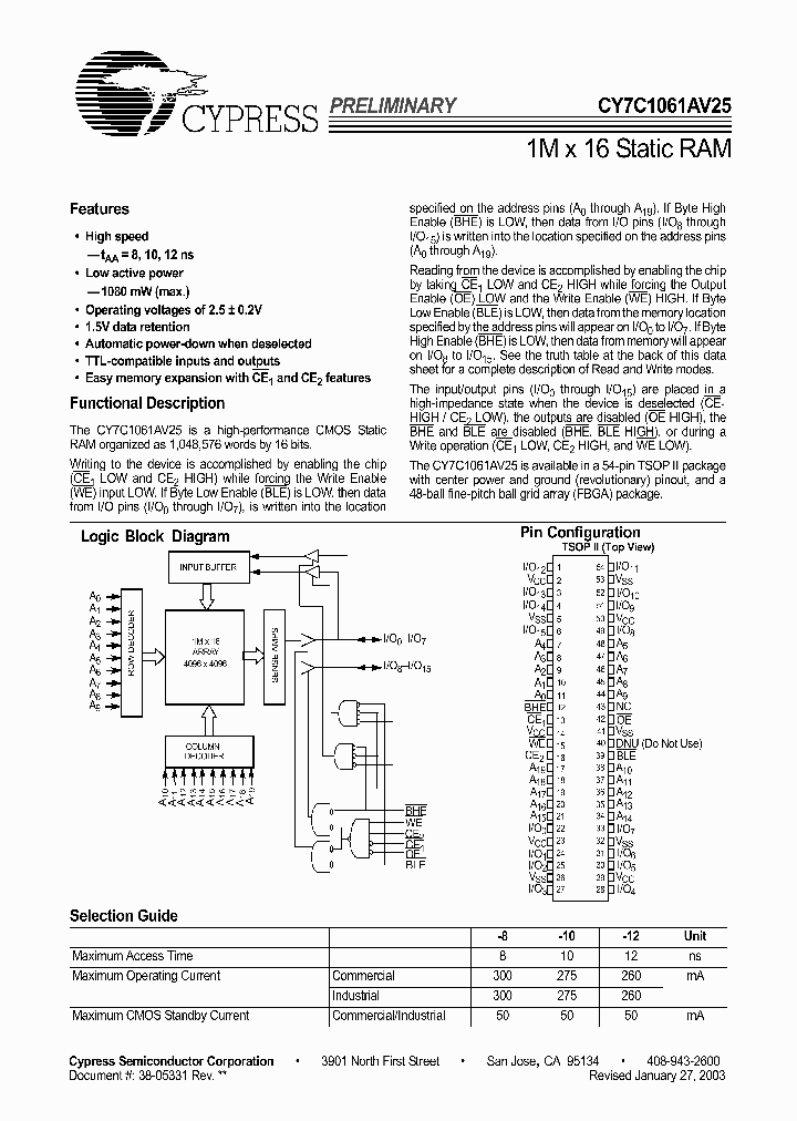 CY7C1061AV25_556419.PDF Datasheet