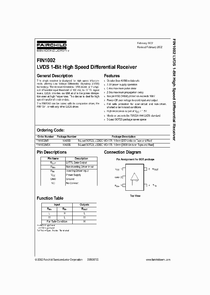 FIN1002_540664.PDF Datasheet Download --- IC-ON-LINE