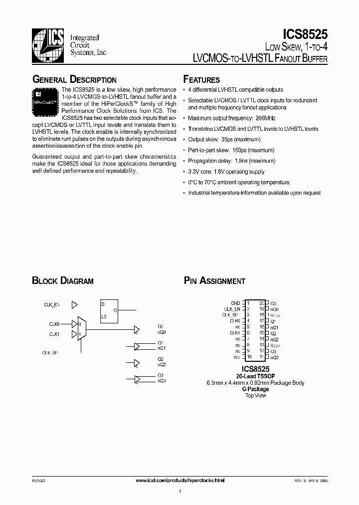 ICS8525_550748.PDF Datasheet