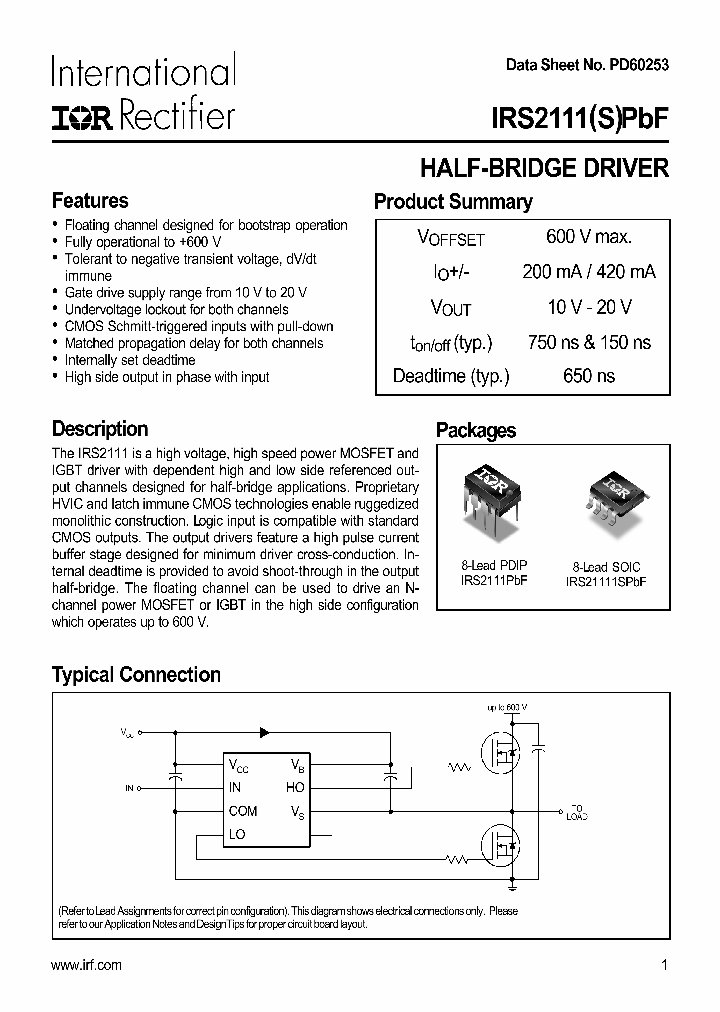 IRS2111PBF_542157.PDF Datasheet