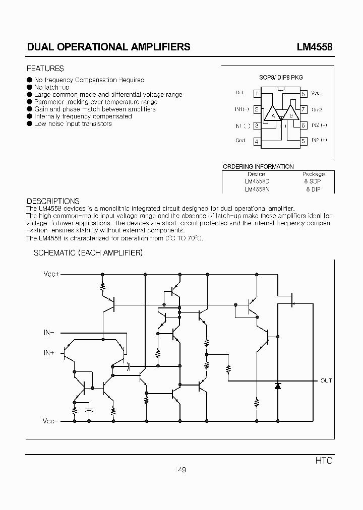 MC1437L Dual Op Amp Integrated Circuit
