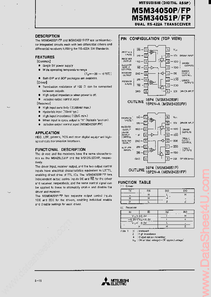 M5M34051FP_512614.PDF Datasheet