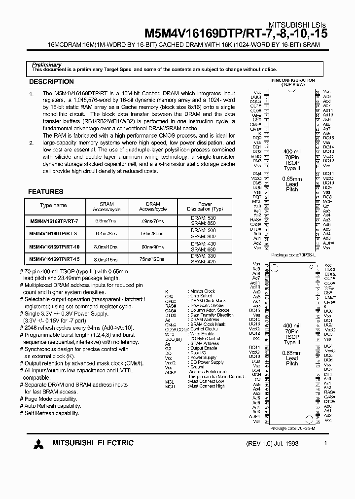 M5M4V16169DTP-10_524917.PDF Datasheet