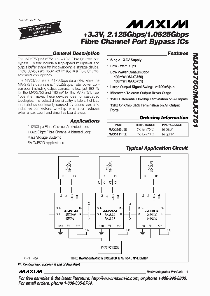 MAX3750_500636.PDF Datasheet Download --- IC-ON-LINE