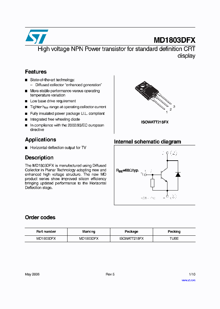MD1803DFX_544800.PDF Datasheet Download --- IC-ON-LINE