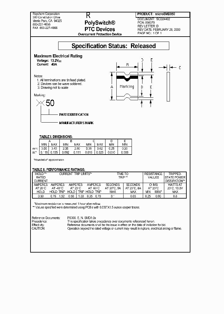 MICROSMD050_531435.PDF Datasheet