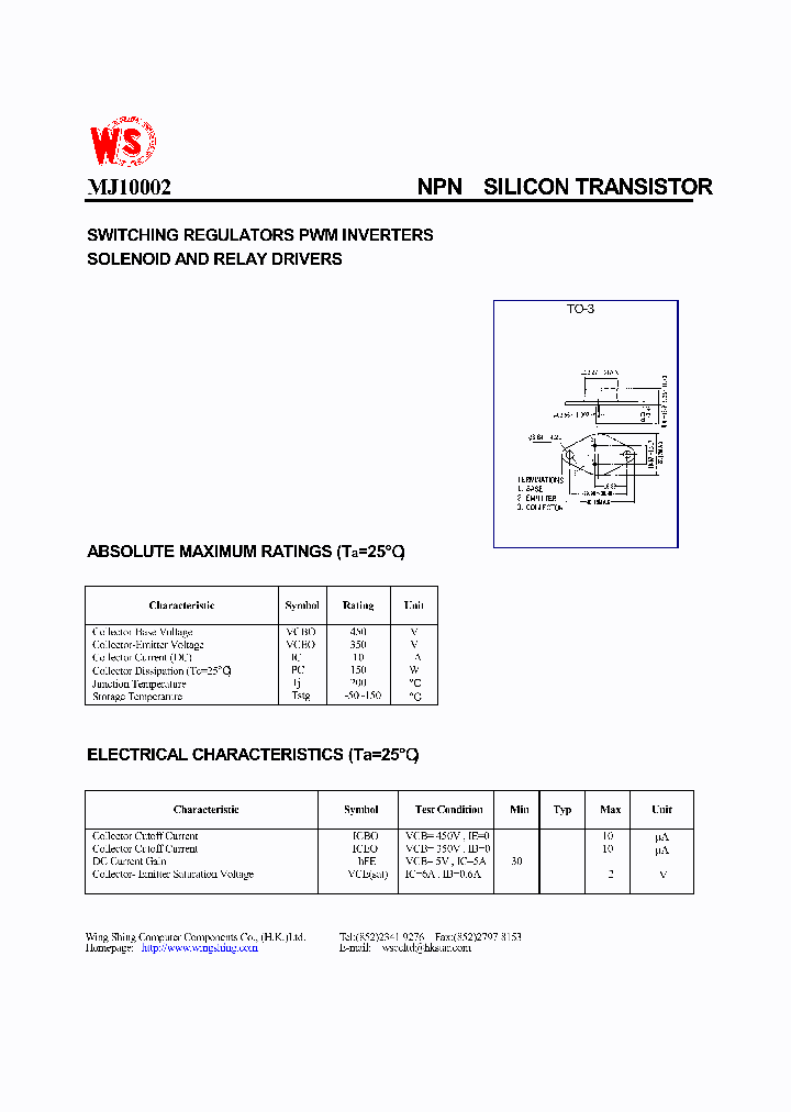 MJ10002_540169.PDF Datasheet