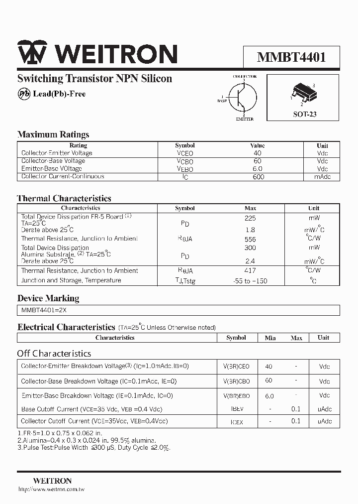 MMBT4401_544731.PDF Datasheet Download --- IC-ON-LINE