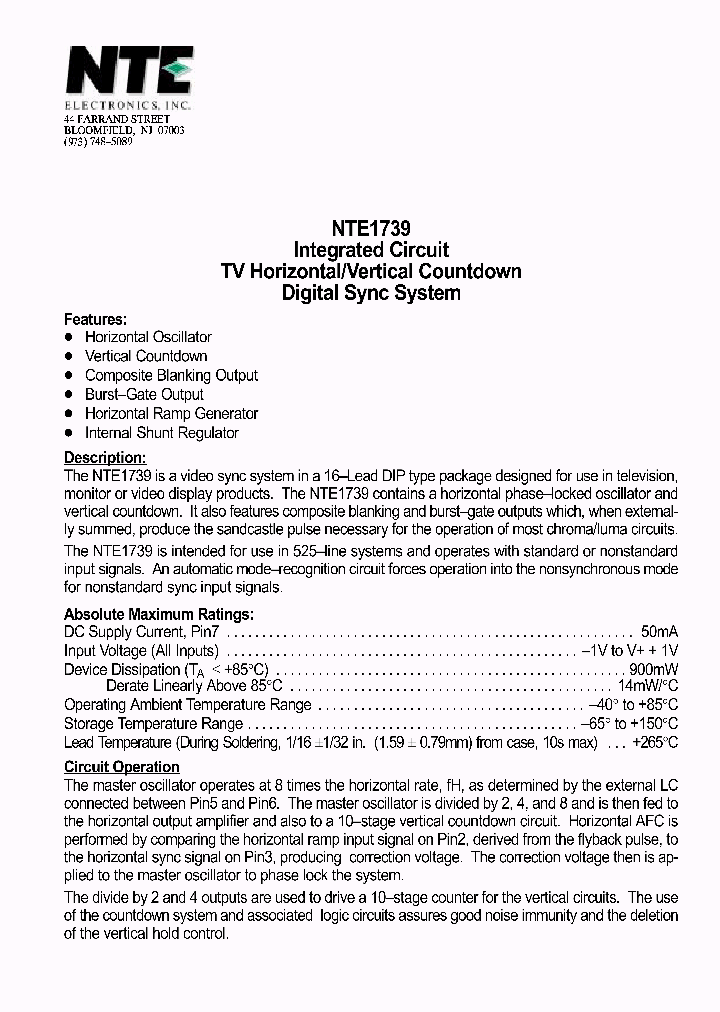 NTE1739_537312.PDF Datasheet
