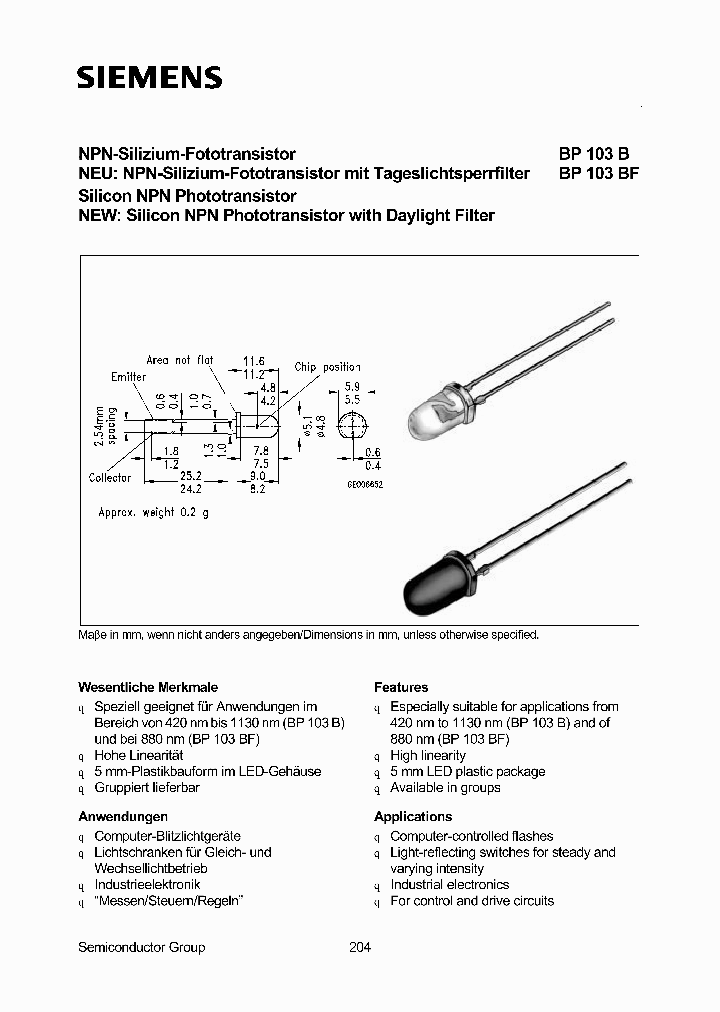 Q62702 P1192 493173 PDF Datasheet Download IC ON LINE