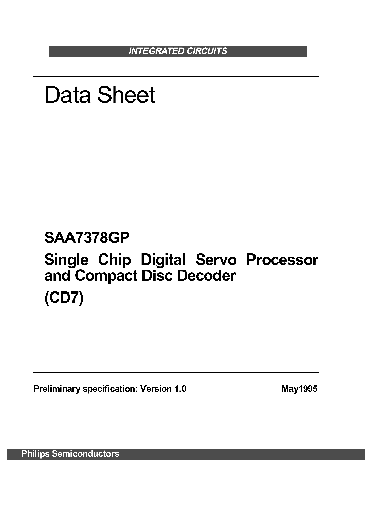 SAA7378GP_499687.PDF Datasheet