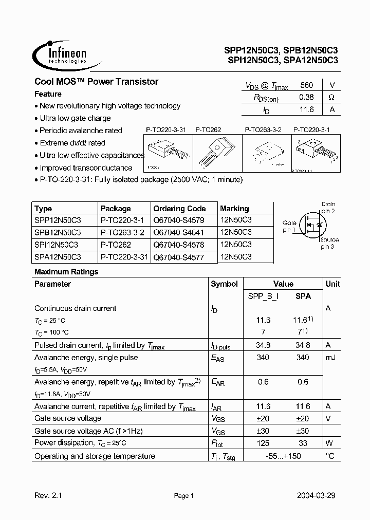 SPP12N50C3_529680.PDF Datasheet