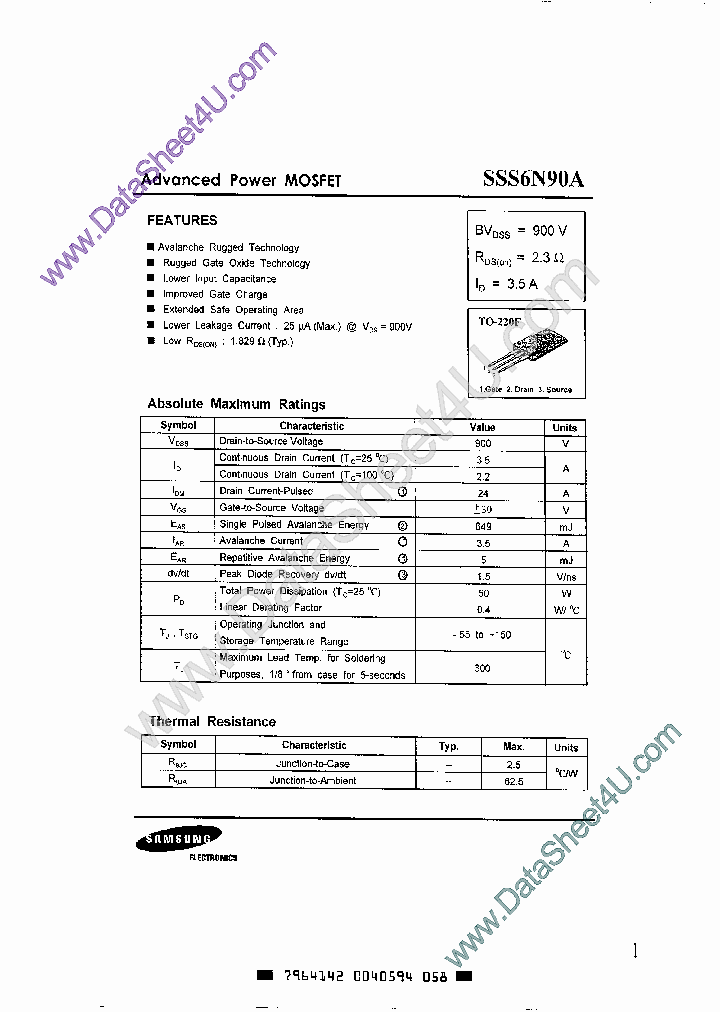 SSS6N90A_516608.PDF Datasheet