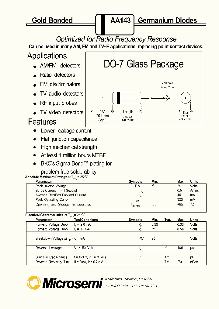 AA143_666616.PDF Datasheet Download --- IC-ON-LINE